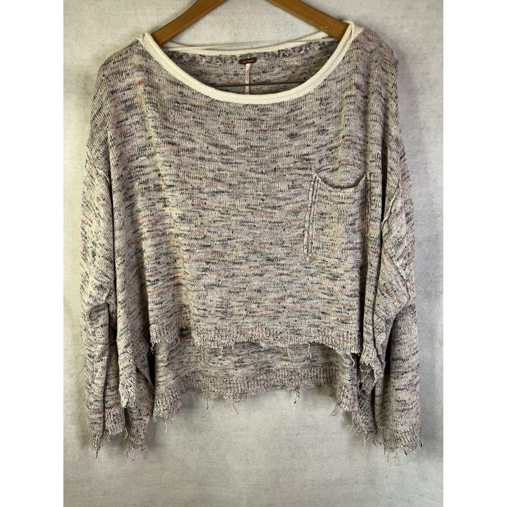 Free People Multicolor Pullover Sweater Knit Sweater Linen Blend XS